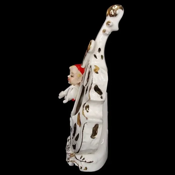 Vtg 1956 Lipper & Mann Red Pixie Elf Playing Violin Cello Musical Figurine Japan - Picture 3 of 13